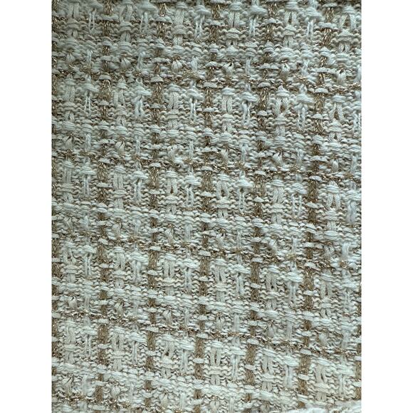 Talbots Short Sleeve Chain Trim Jacquard Cardigan Gold Ivory Size Small Petite - Picture 7 of 8